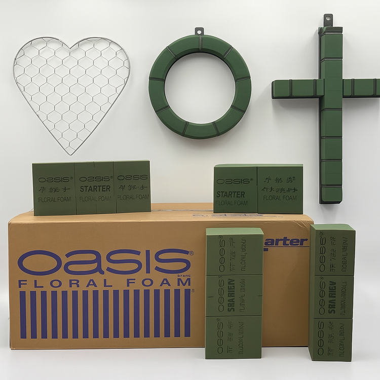 Stands, Oasis foams & wreaths in heart, round, cross & open-wire shapes. Perfect for fresh or silk designs. Sold by Floral Supplies Point.