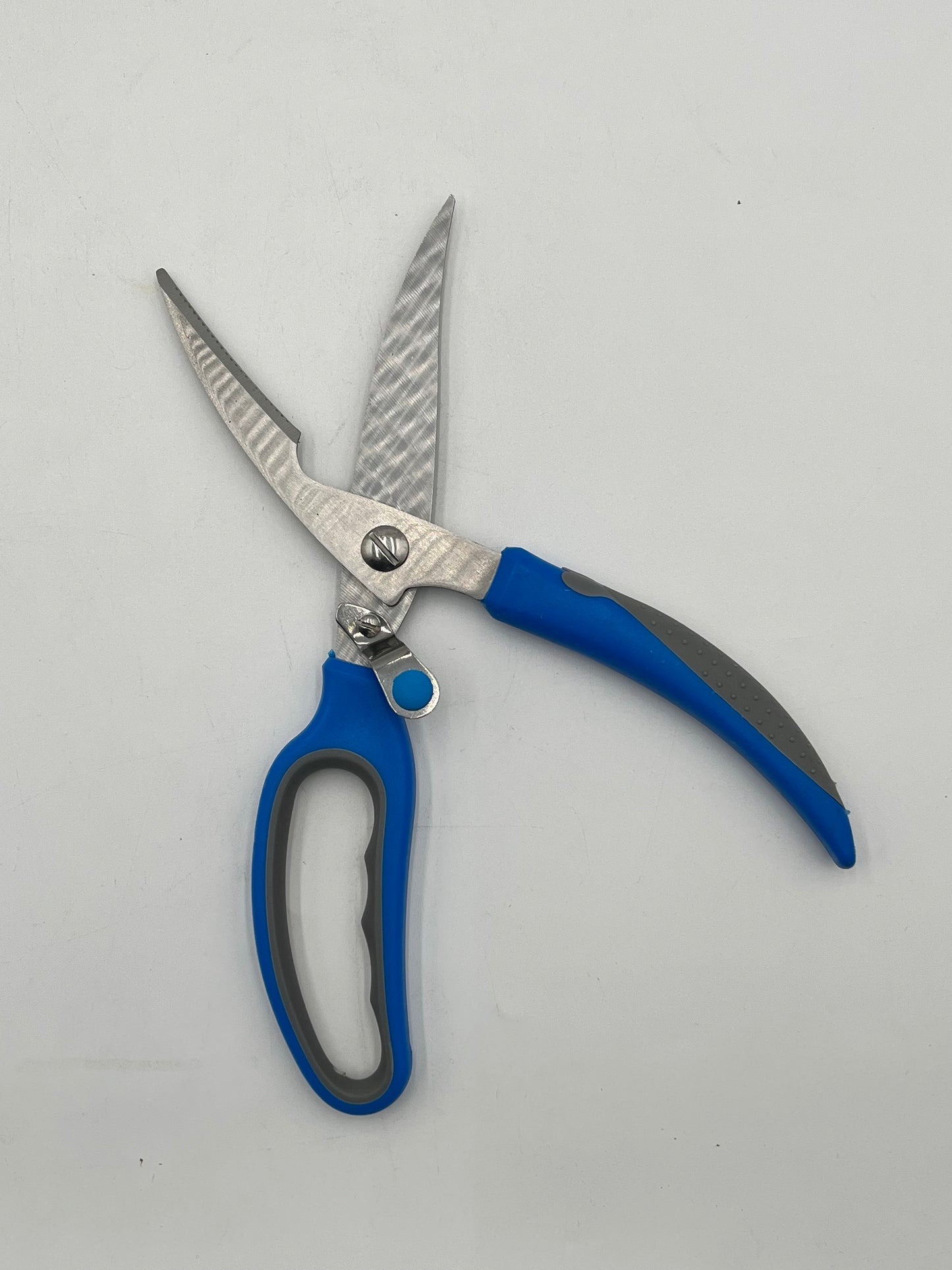 9.5" all-purpose stainless steel shears with Blue handle. Durable, ergonomic design for floral, craft & home use $7.99 each at floralsuppliespoint1.com.