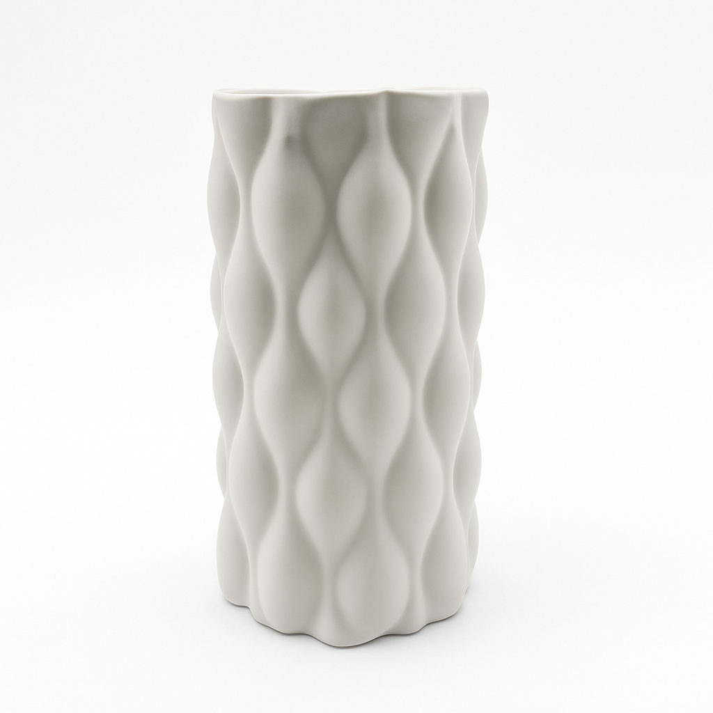 Capicut 10 X 4 matte white ceramic vase sold for $14.99 by floralsuppliespoint1.com