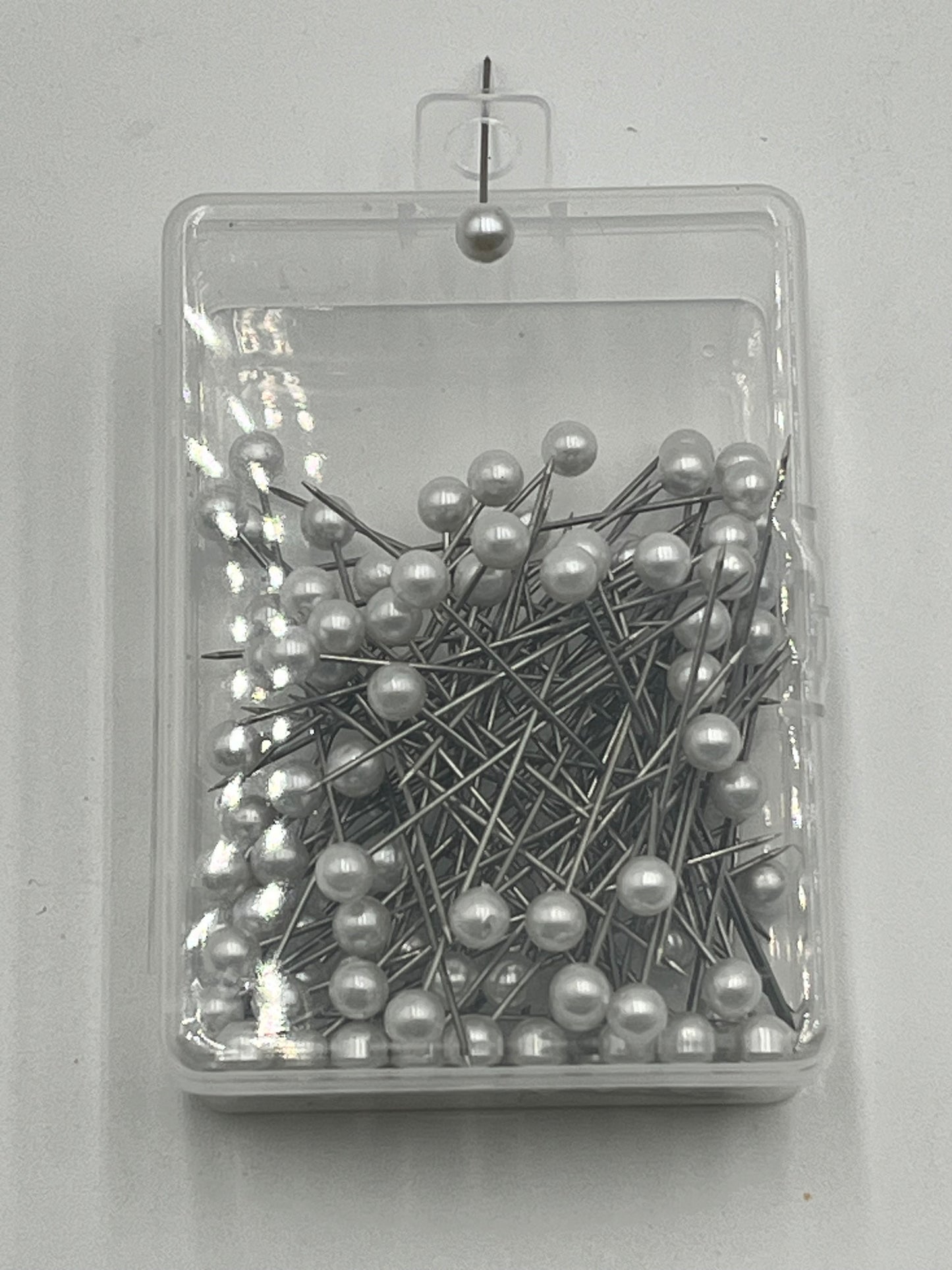 Decorative floral pins in pearl white, pink & diamond crystal styles, 50 pcs per box. Sold retail or wholesale 10-packs by floralsuppliespoint1.com