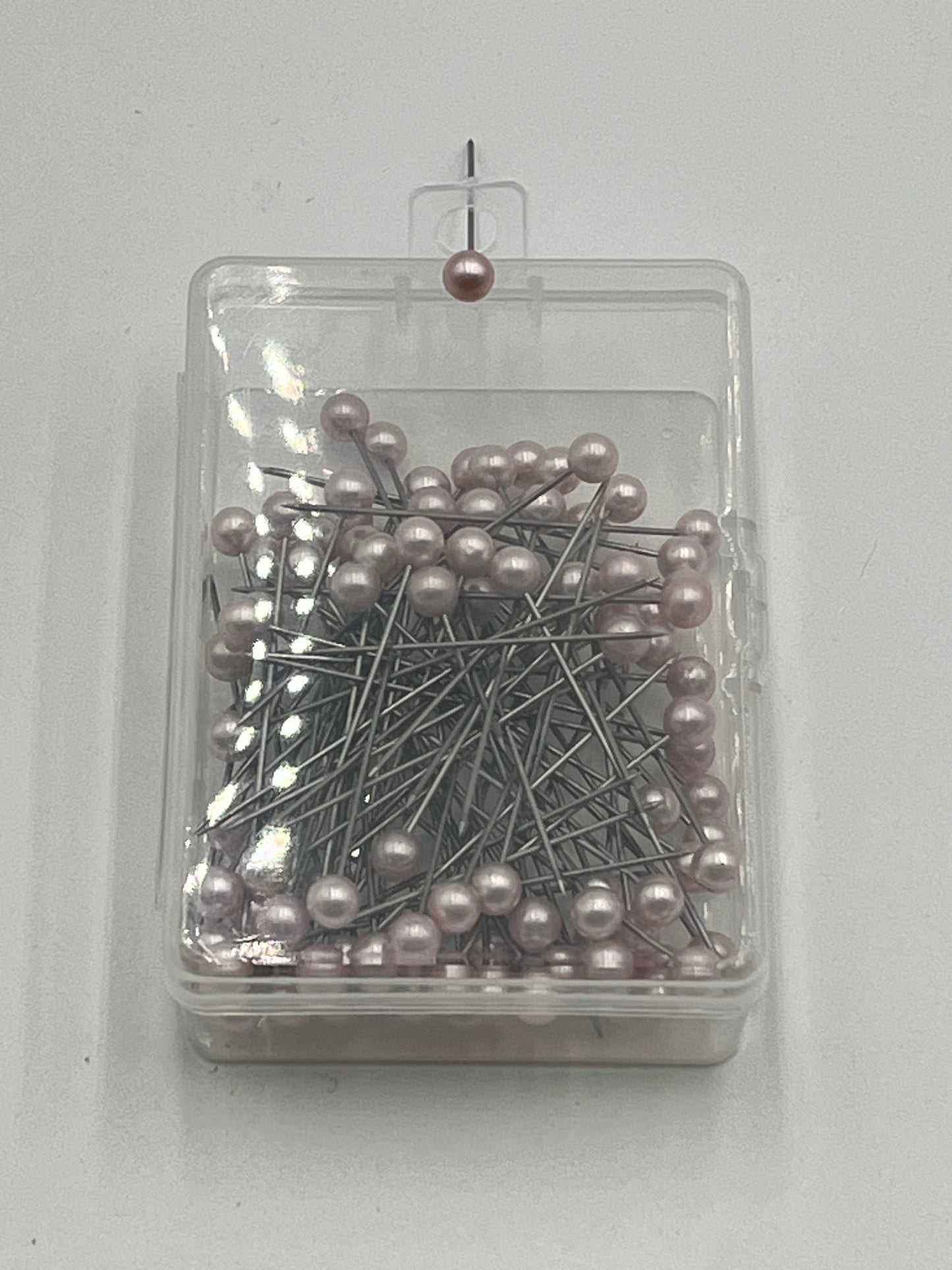 Decorative floral pins in pearl white, pink & diamond crystal styles, 50 pcs per box. Sold retail or wholesale 10-packs by floralsuppliespoint1.com