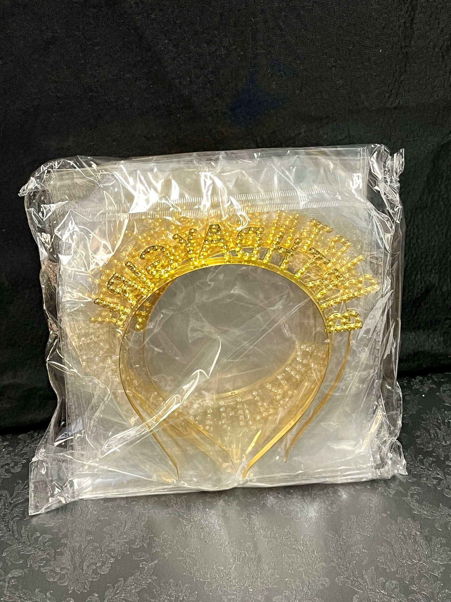 Rhinestone “Birthday Girl” Headband in gold, sold wholesale (10Pack) $34.99 by floralsuppliespoint1.com. Ideal for parties & birthdays.