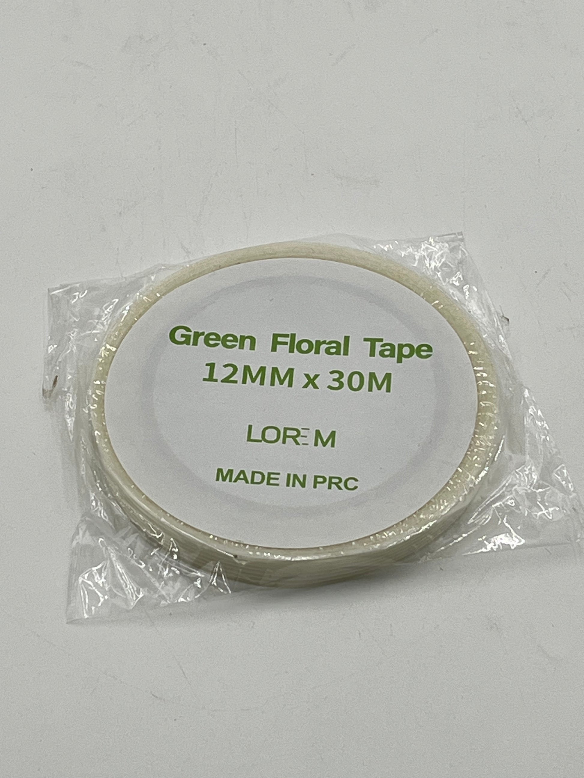 Green Floral Tape ideal for wrapping stems, floral projects & an essential tool for florists, event decorators & crafters. Sold at floralsuppliespoint1.com