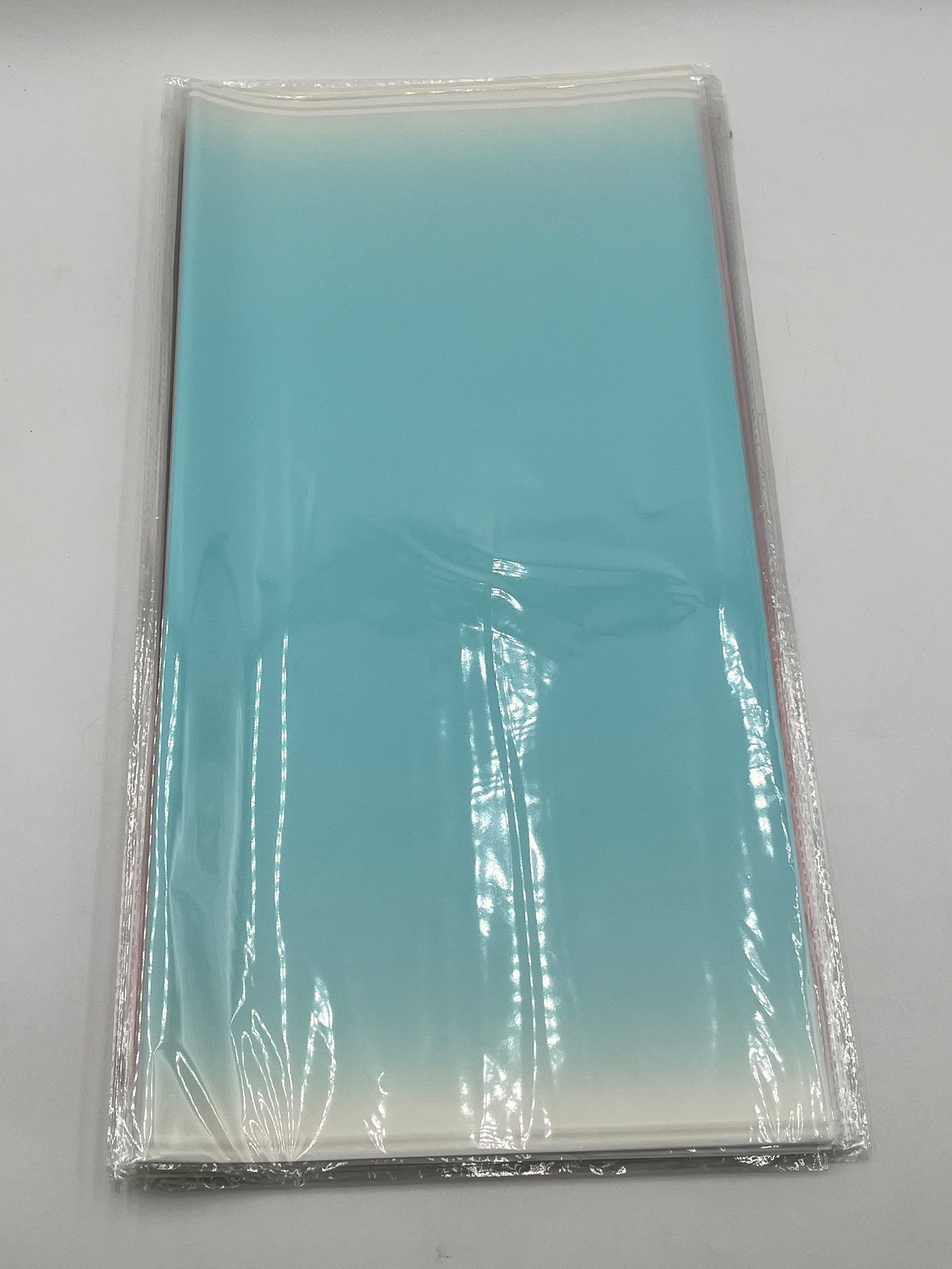 Gradient wrapping sheets for floral bouquets, gift packaging & DIY gifting in Baby Blue, 20x20 inches & available at floralsuppliespoint1.com for $9.99