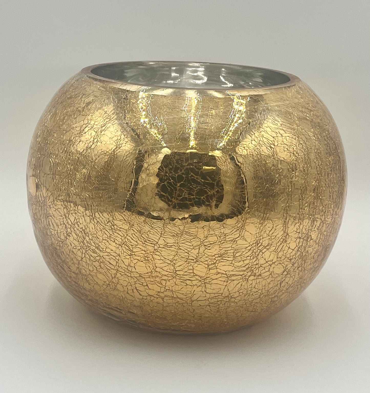 Crackle Gold Globe Vase