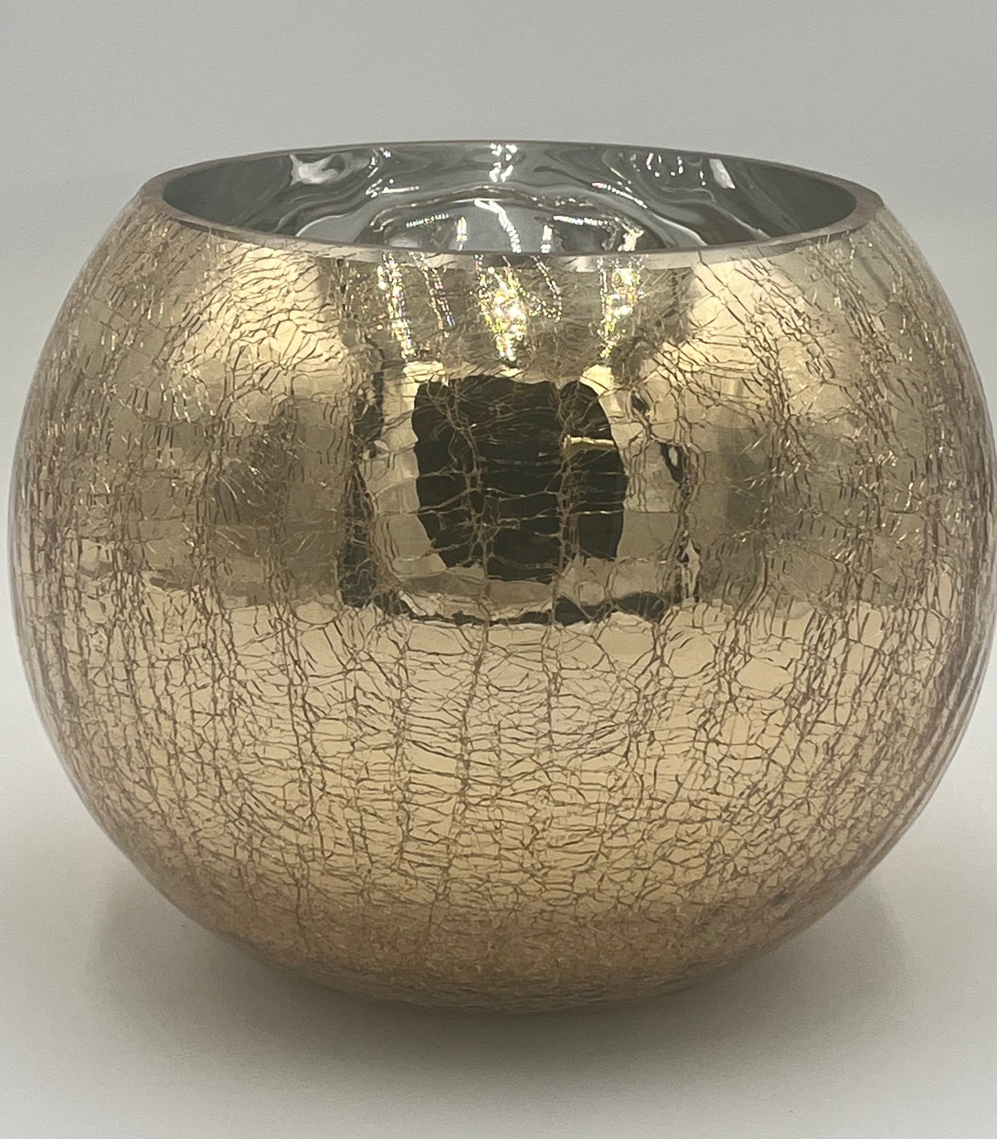 Crackle Gold Globe Vase