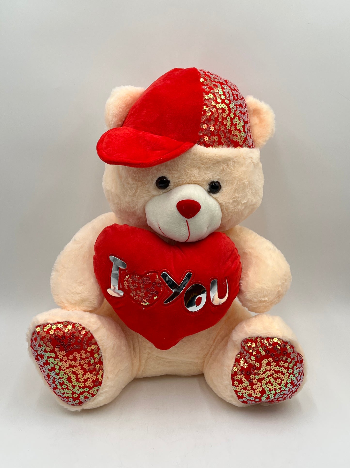 Red Hat I LOVE YOU- Beige Bear