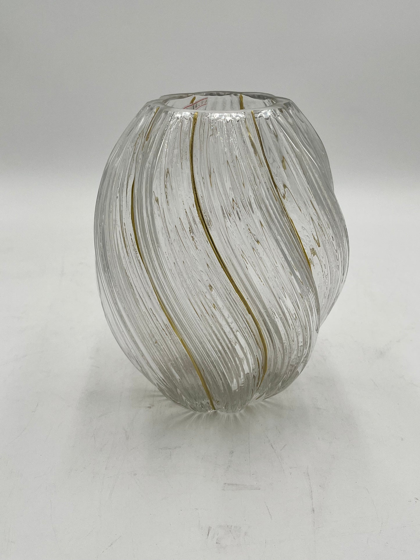 Spiral modern glass vase with gold accents, perfect for home, office, gifting & event decor. Sold by floralsuppliespoint1.com for $14.99