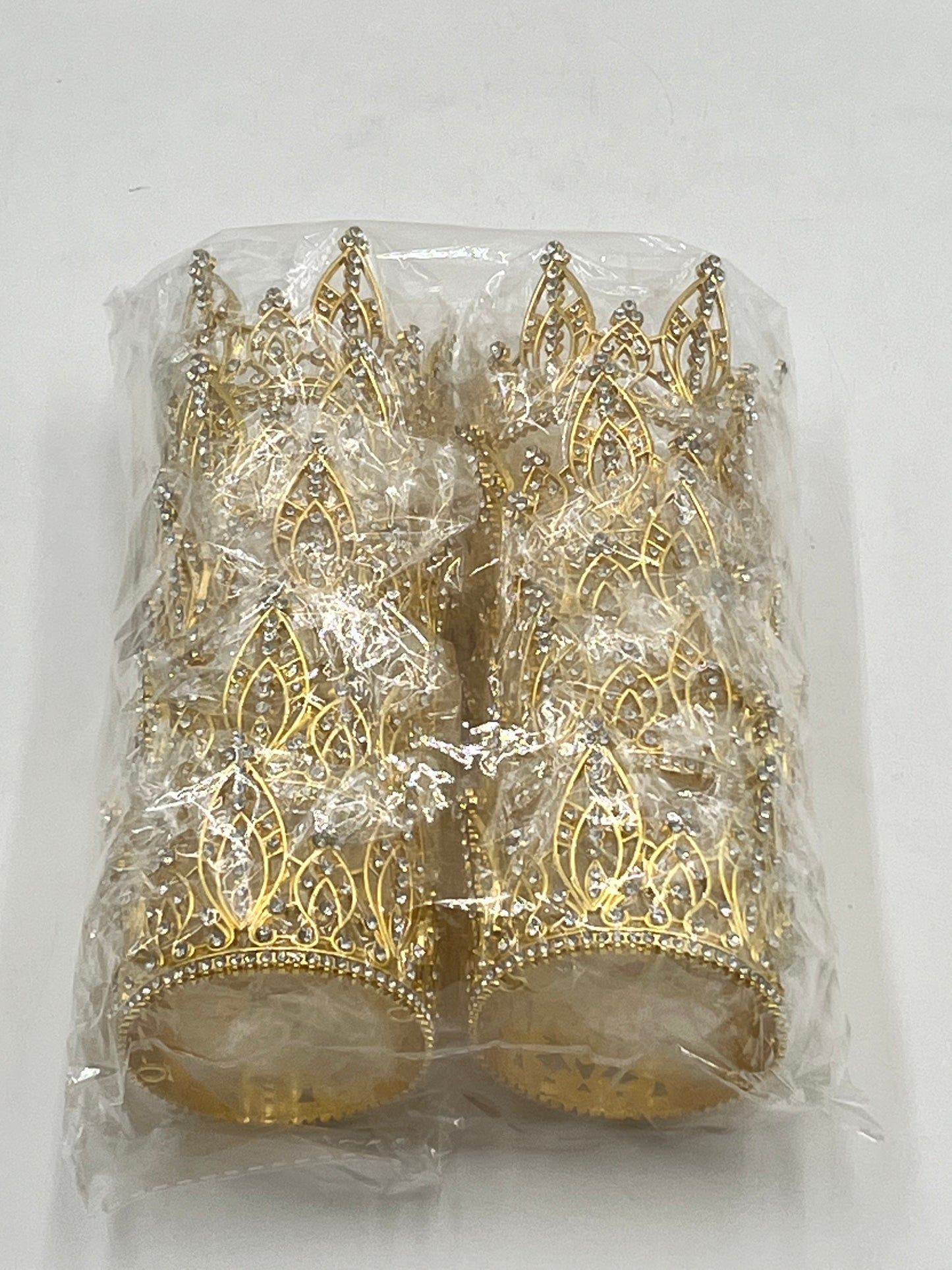 Regal Filigree Jeweled mini crowns in gold (10 Crowns) wholesale – sold by floralsuppliespoint1.com