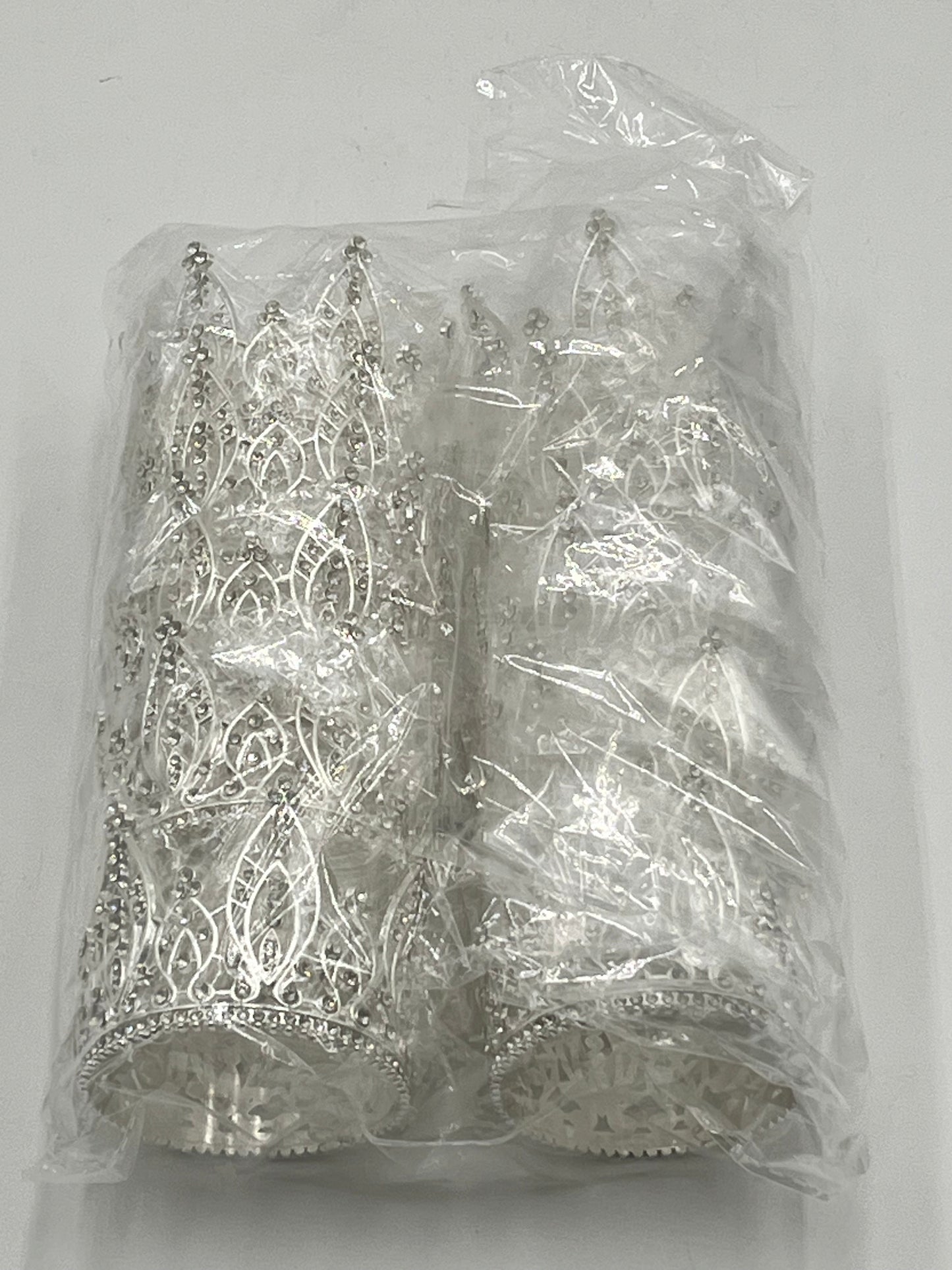Regal Filigree Jeweled mini crowns in silver (10 Crowns) wholesale – sold by floralsuppliespoint1.com