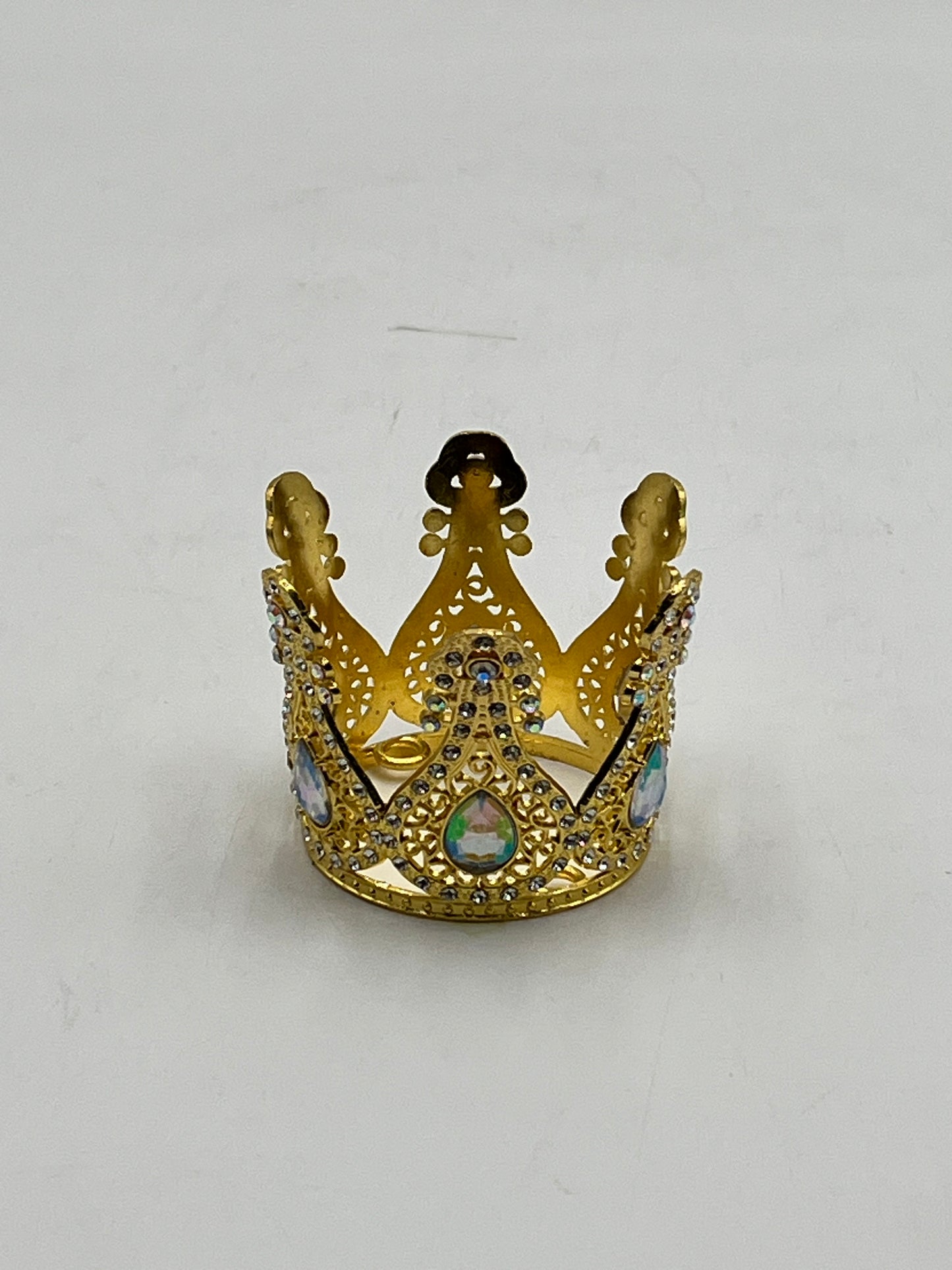 Royal teardrop jeweled mini decorative crown in gold – sold by floralsuppliespoint1.com