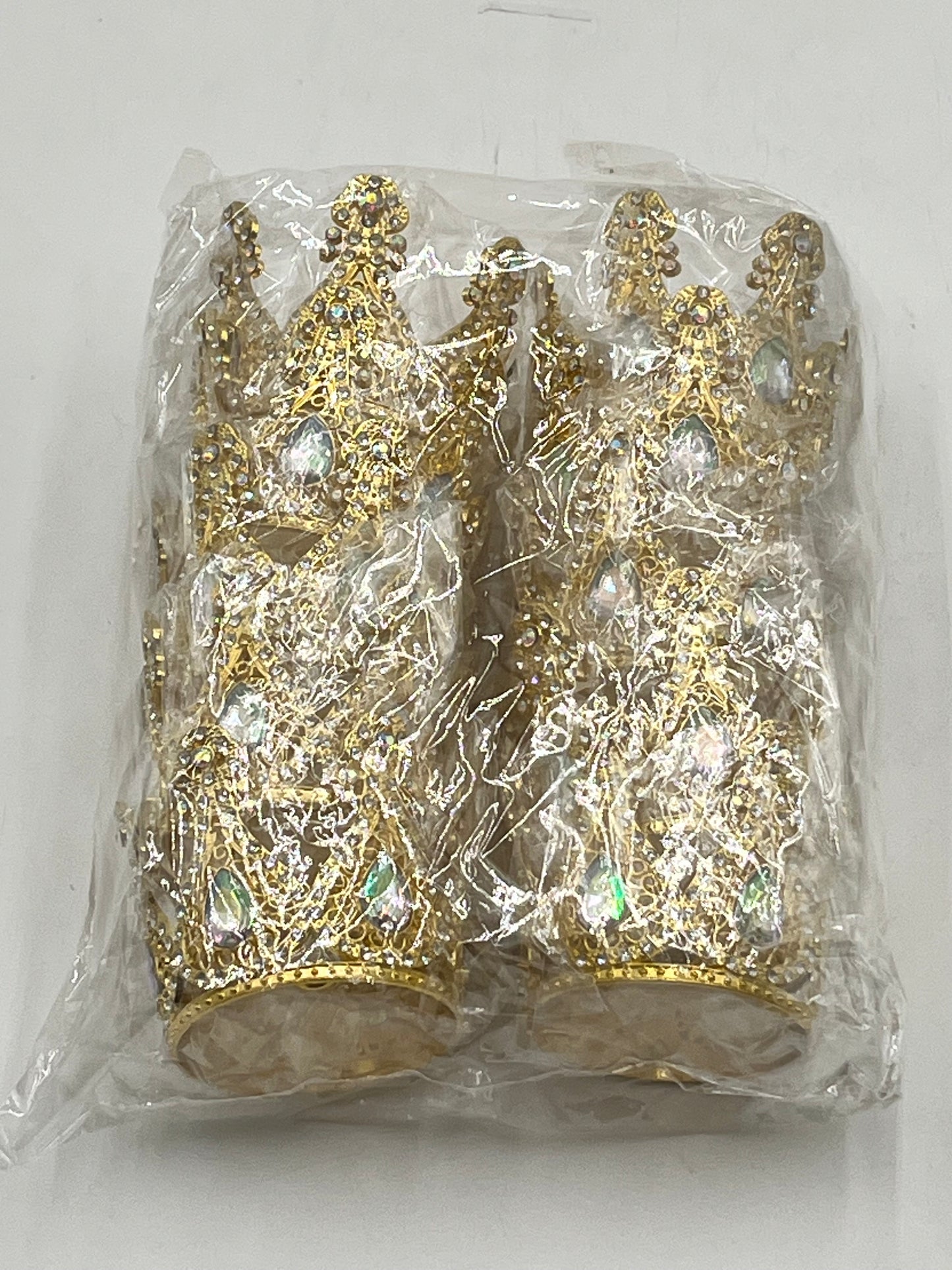 Royal teardrop jeweled mini decorative crowns in gold 10 Crowns – sold by floralsuppliespoint1.com