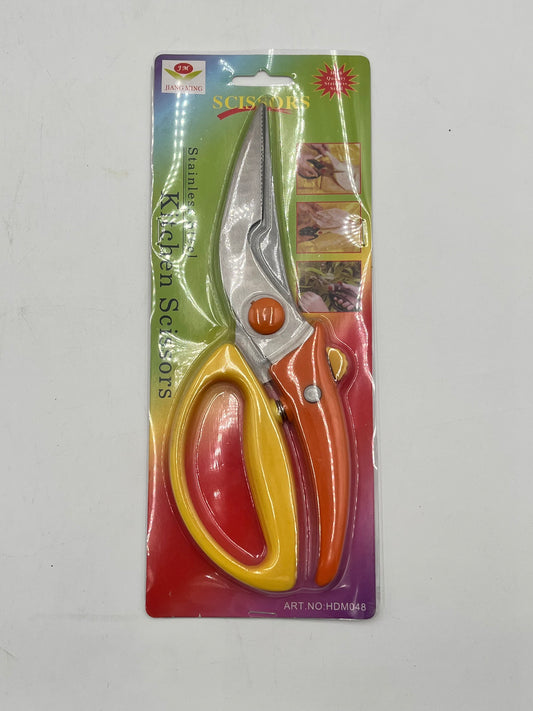 9" multipurpose stainless steel scissors with locking mechanism & dual-color handle. Durable, precise & versatile. Sold for $7.99 by floralsuppliespoint1.com.