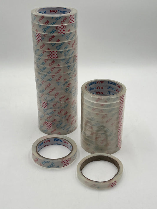 Clear adhesive tape rolls in 12mm & 18mm thickness. Perfect for crafts, florists and packaging. Sold individually or wholesale packs by floralsuppliespoint1.com