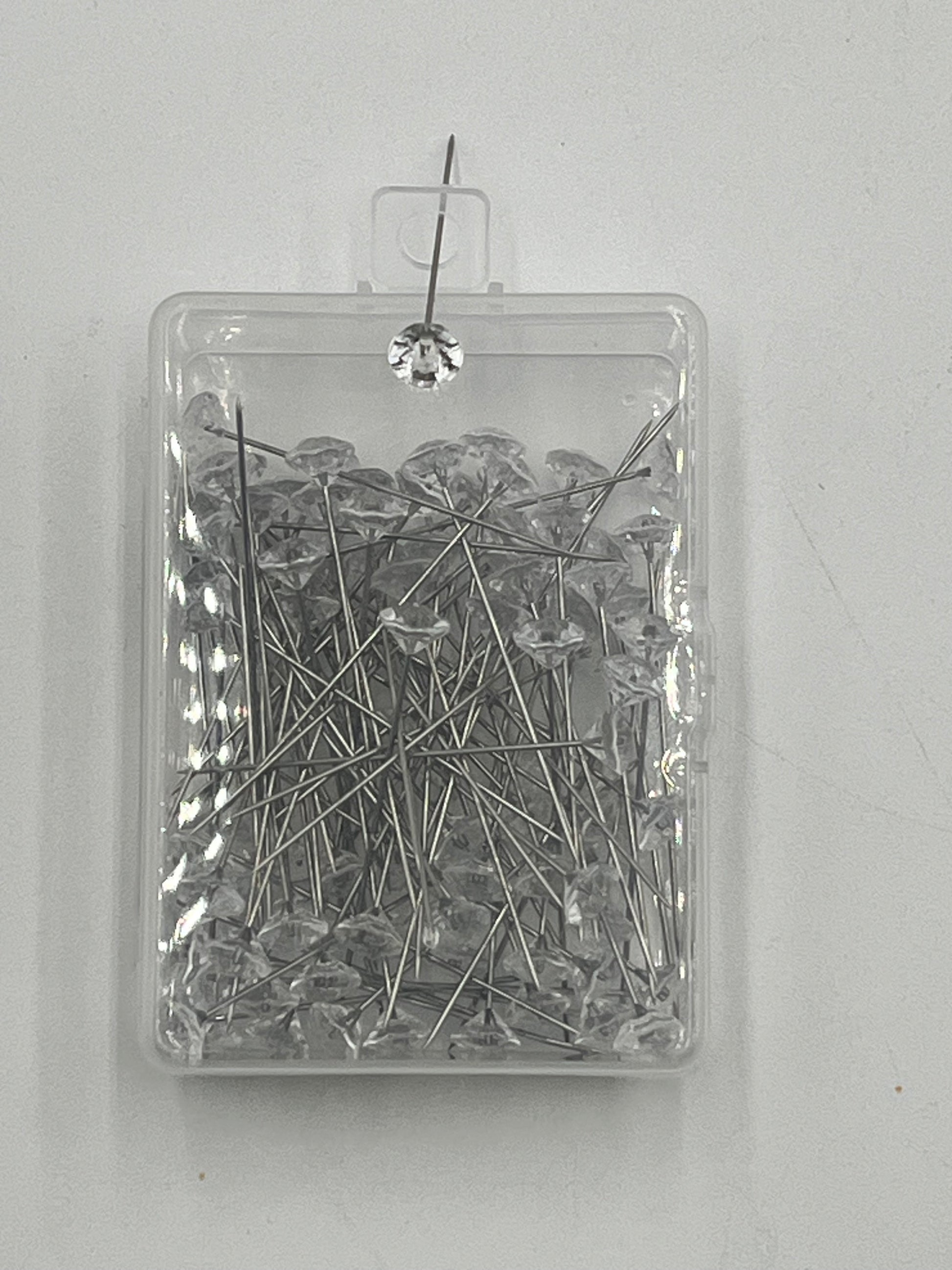 Decorative floral pins in pearl white, pink & diamond crystal styles, 50 pcs per box. Sold retail or wholesale 10-packs by floralsuppliespoint1.com