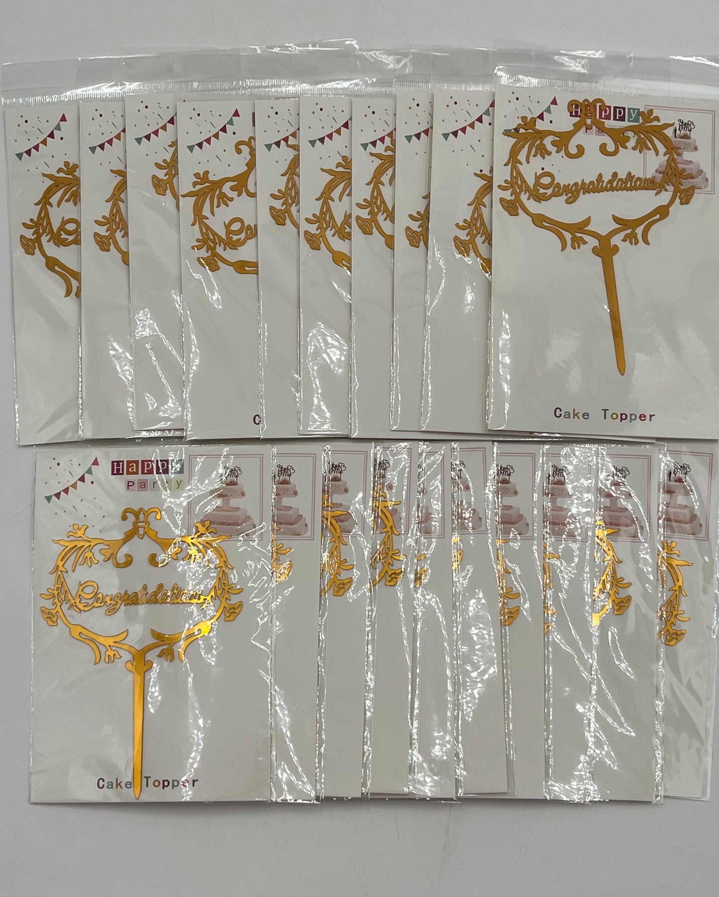 Luxe Gold Toppers add elegance to floral arrangements, cakes, décor & crafts. Sold individually or wholesale 20-pack by floralsuppliespoint1.com