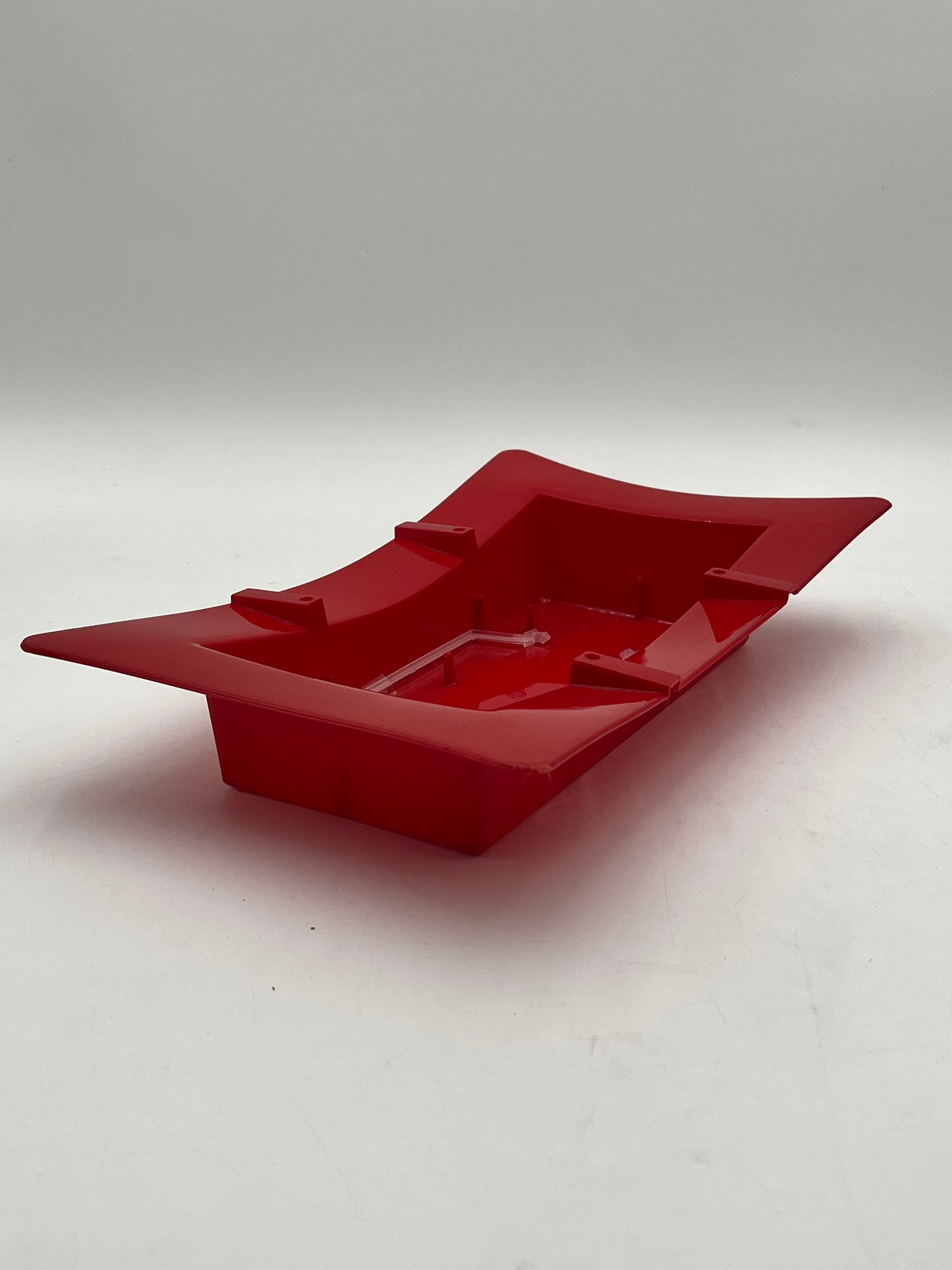 FoamLock Floral Tray in red- 13" base fits full floral foam brick with built-in foam clip. Durable & reusable tray for $9.99 @ floralsuppliespoint1.com
