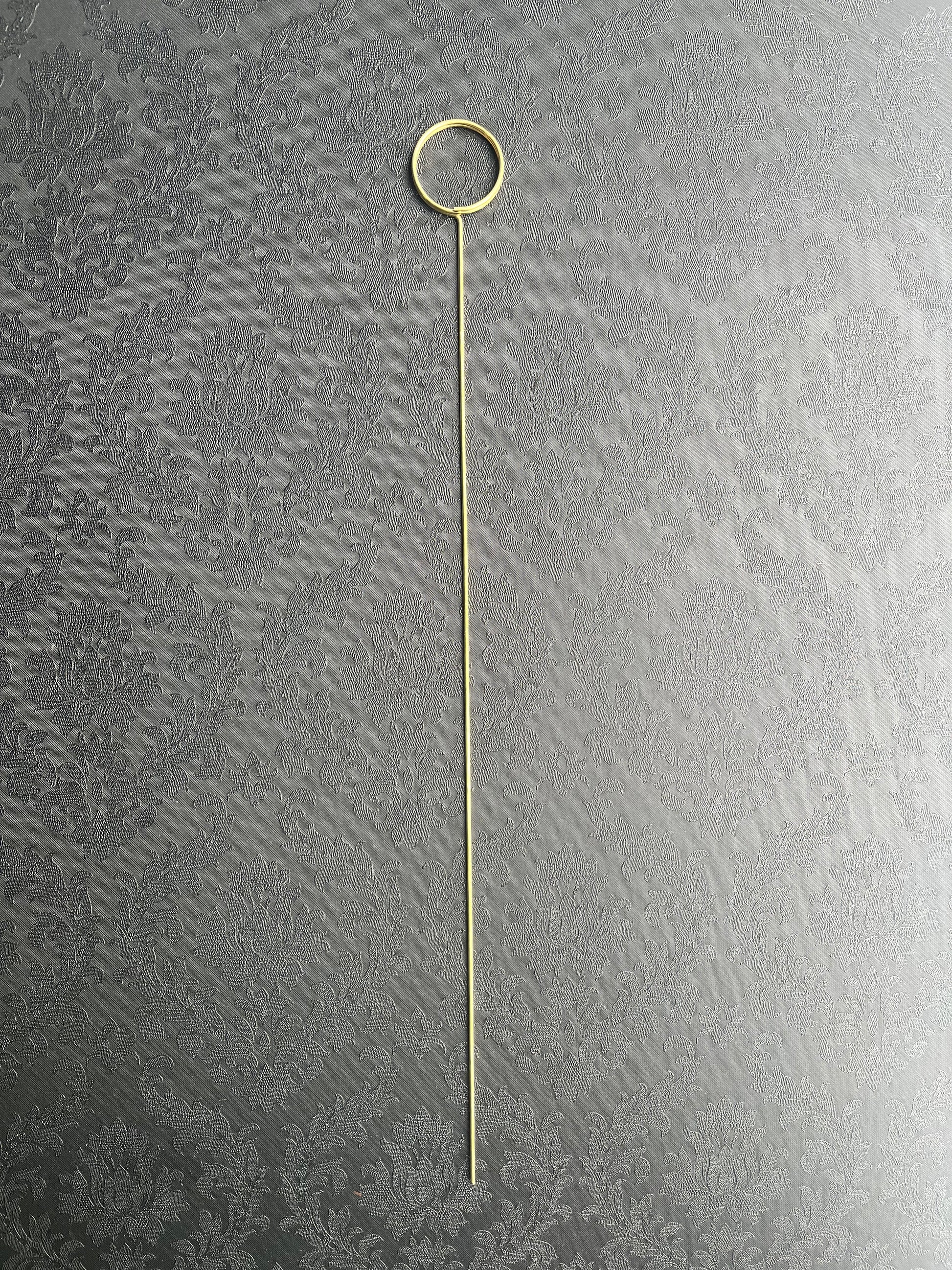 Gold 13.25" metal card holder with round top for events, weddings & floral arrangements, sold retail & wholesale by floralsuppliespoint1.com