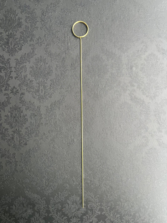 Gold 13.25" metal card holder with round top for events, weddings & floral arrangements, sold retail & wholesale by floralsuppliespoint1.com