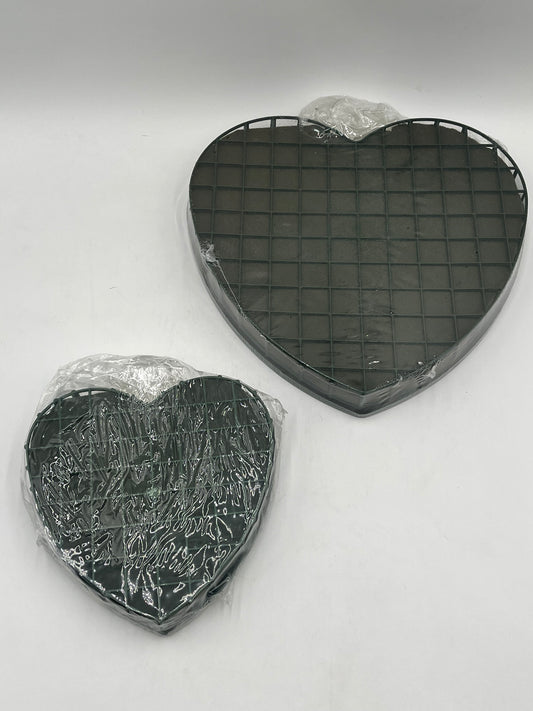 Heart-shaped floral foam wreath bases, 8" & 12", keep flowers fresh with water-absorbing foam & sturdy backing. Sold by floralsuppliespoint1.com.