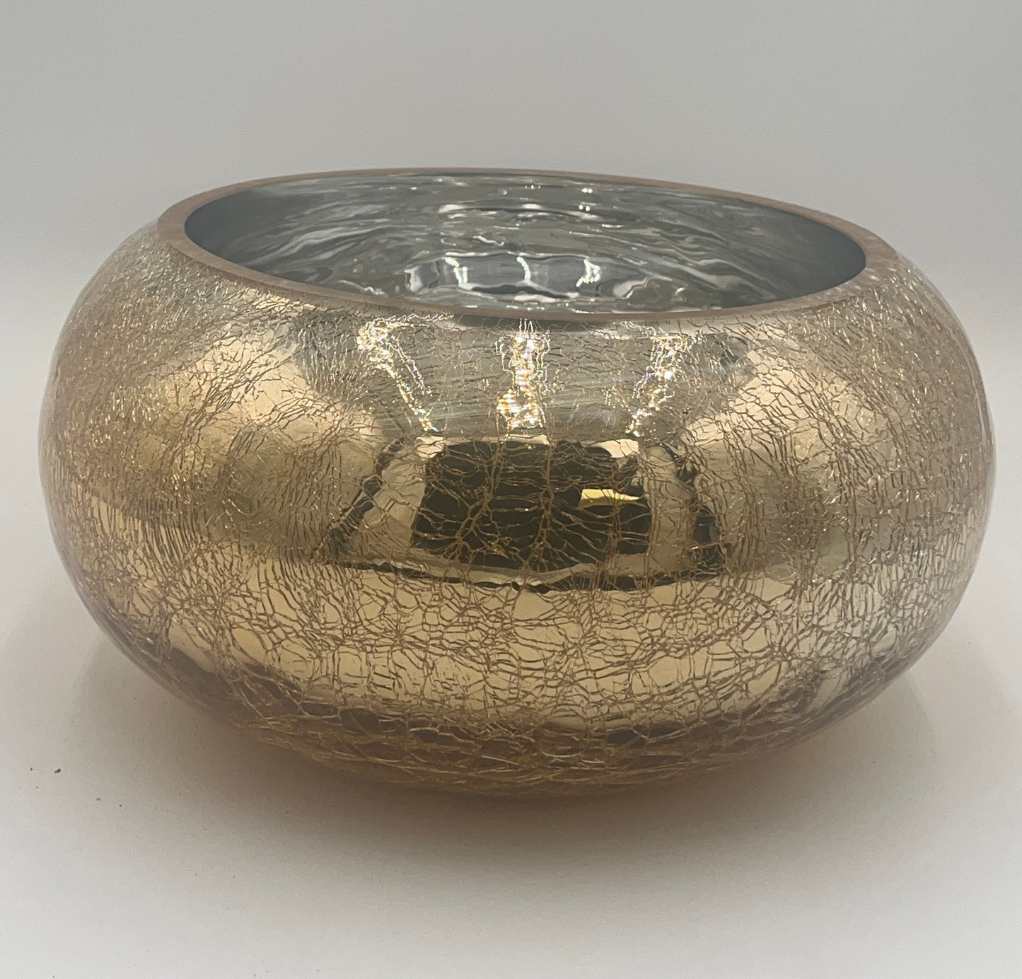 Crackle Gold Bowl Vase