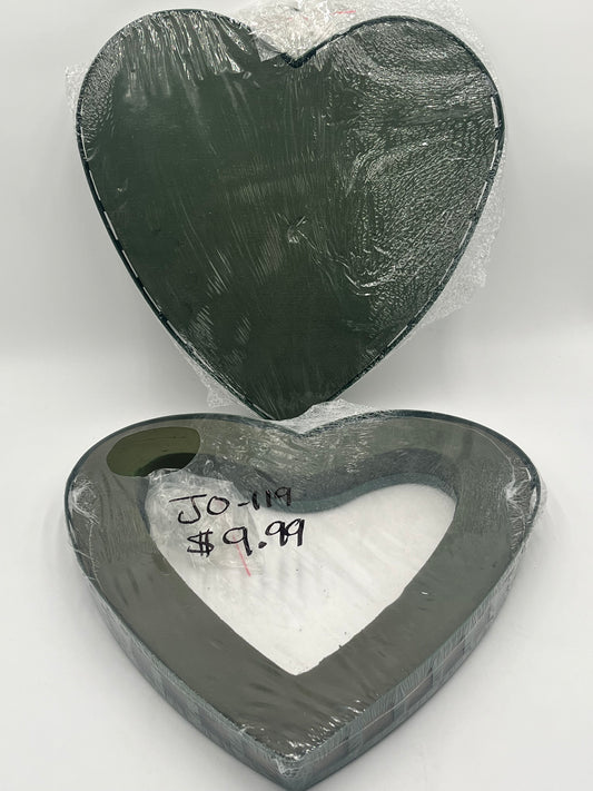 Two large 16x16 inches floral foam heart wreaths—solid and open center—ideal for tributes, weddings, and arrangements. Sold by floralsuppliespoint1.com