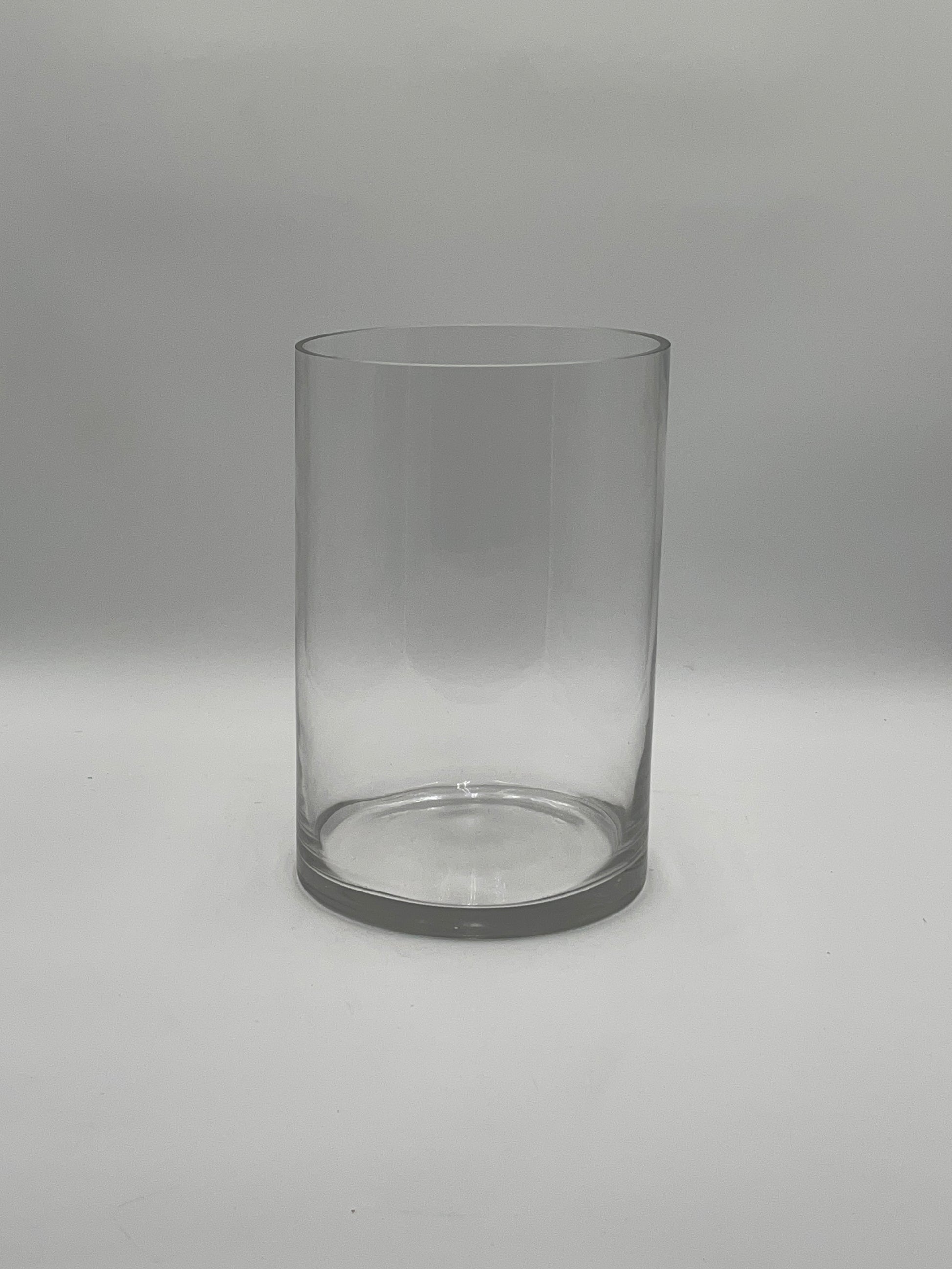 LuxeRound Cylinder Trio clear glass vases in small, medium, and large sizes for floral arrangements, home décor, or event use. Available individually and bulk at floralsuppliespoint1.com.