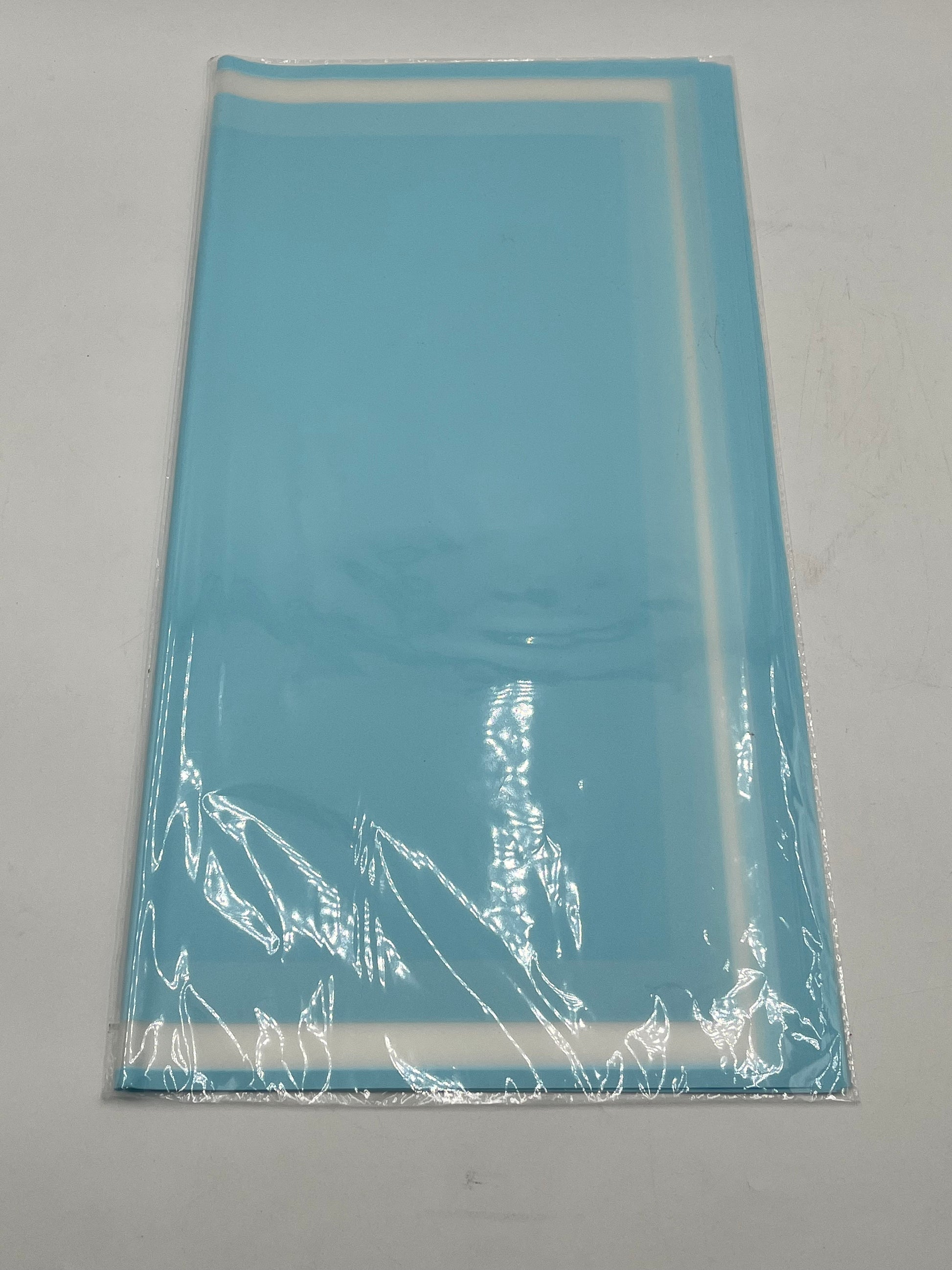 Elegant floral wraps with bold white trim. The Opaline Edge Set in Baby Blue, 22x22", 20 sheets. Sold by floralsuppliespoint1.com for $9.99
