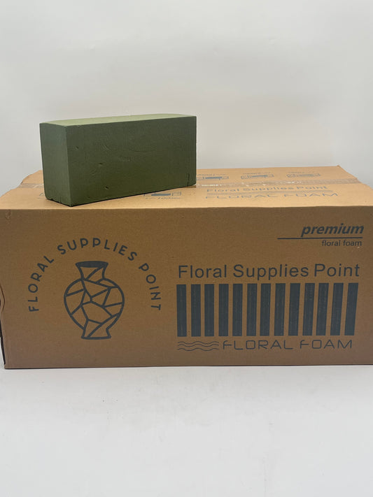 Premium floral foam block 3x4x9 inches with box of 20, sold by floralsuppliespoint1.com. Perfect for fresh flower arrangements & event décor.