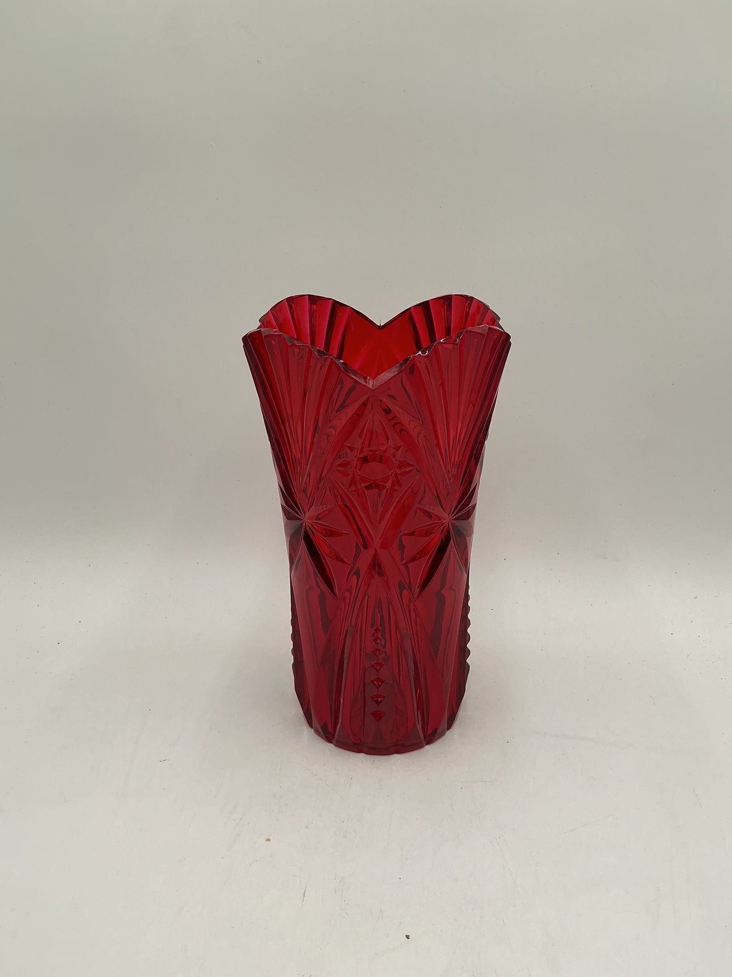 Starlight Design Collection vessel 10x6 Op with starburst pattern in red is a durable plastic, elegant & 9.99 each. Sold by floralsuppliespoint1.com