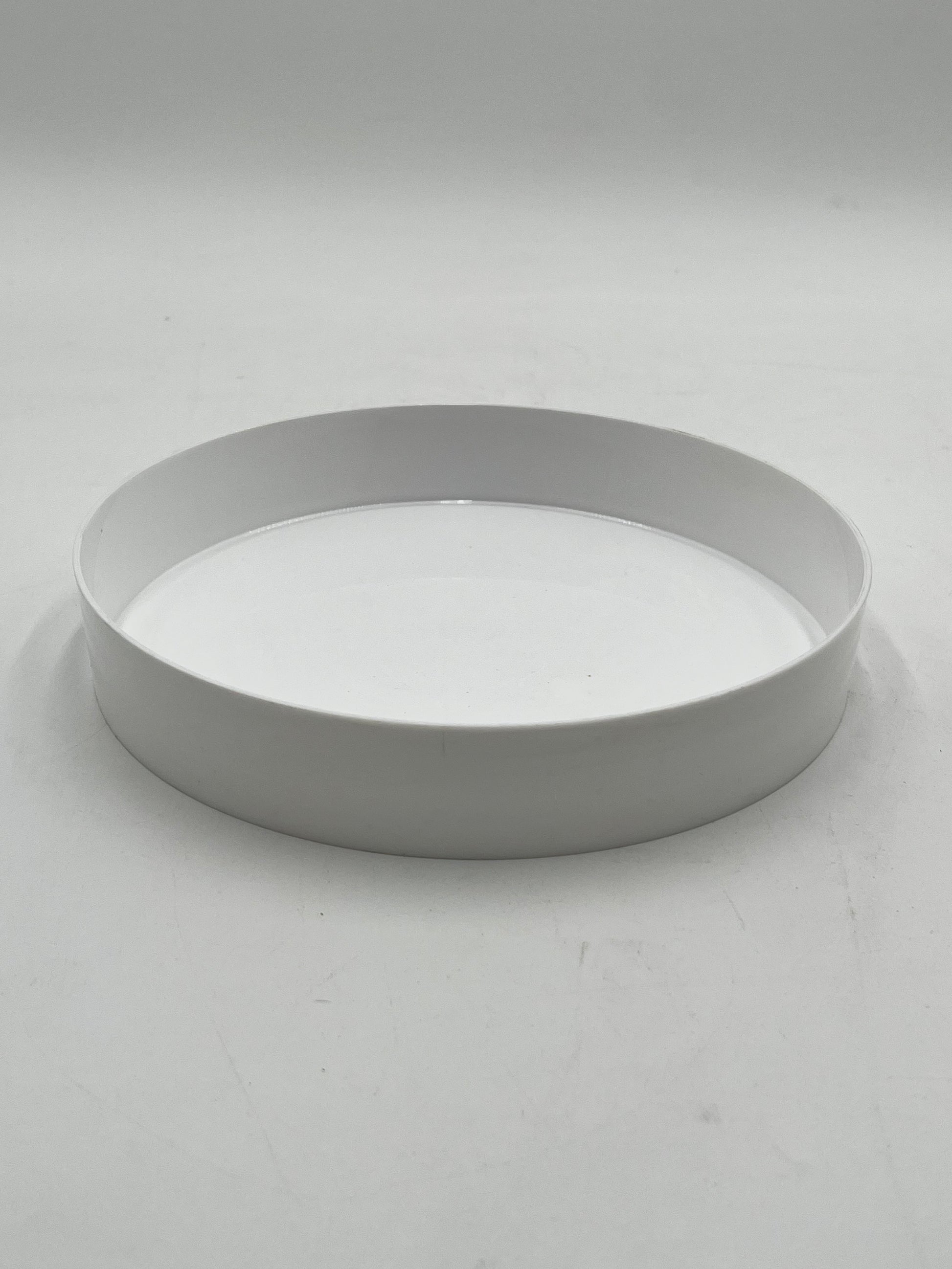 9” white round floral tray,1.5” deep. Perfect for foam-based fresh or artificial flowers. Durable, stylish and ideal for events. Sold by floralsuppliespoint1.com